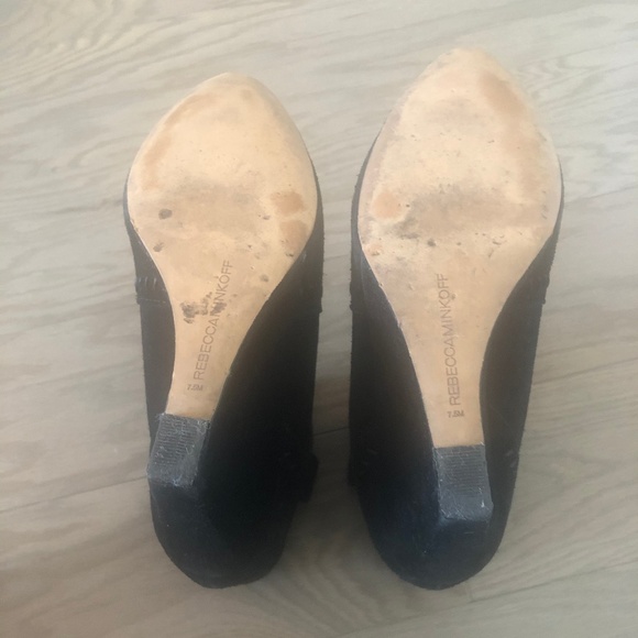 Rebecca Minkoff Bianca Black Suede Wedge Bootie - Picture 7 of 7